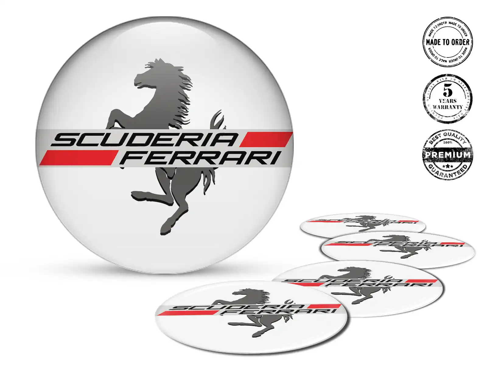 Ferrari Emblema de Rueda Versión Diseño de Cúpula Alta Calidad